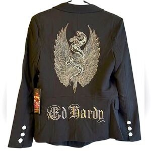 🔥Ed Hardy Christian Audigier Military Double Breasted Blazer SZ M NWT